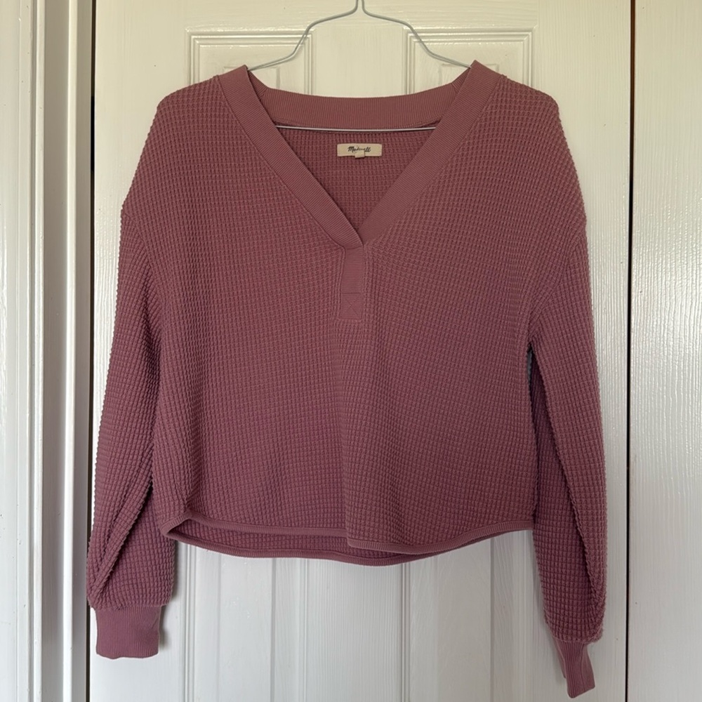 Madewell Brushed Waffle V-Neck Tee no012 size M